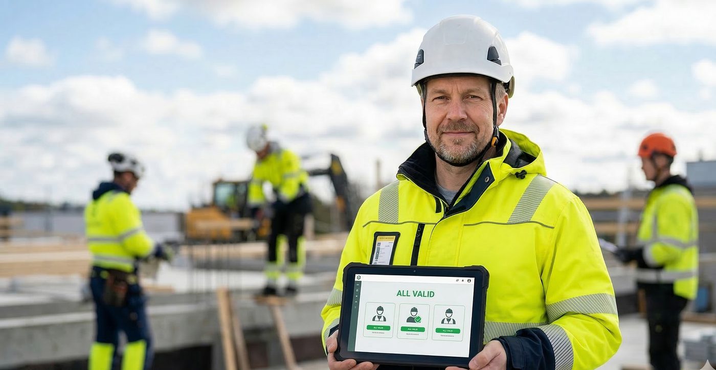 Tilaajavastuun tarkastusnäkymä \u2013 kaikki pätevyydet voimassa tabletilla